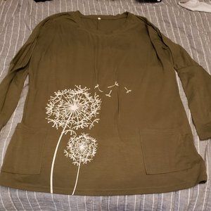 Green long tunic shirt or dress